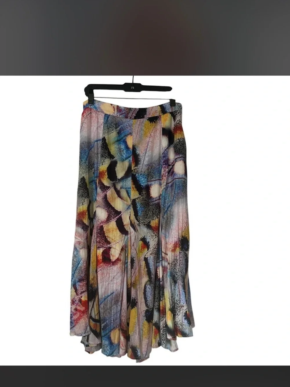 Anthropologie Abstract Butterfly Vibrant Multi-Color Midi Skirt
